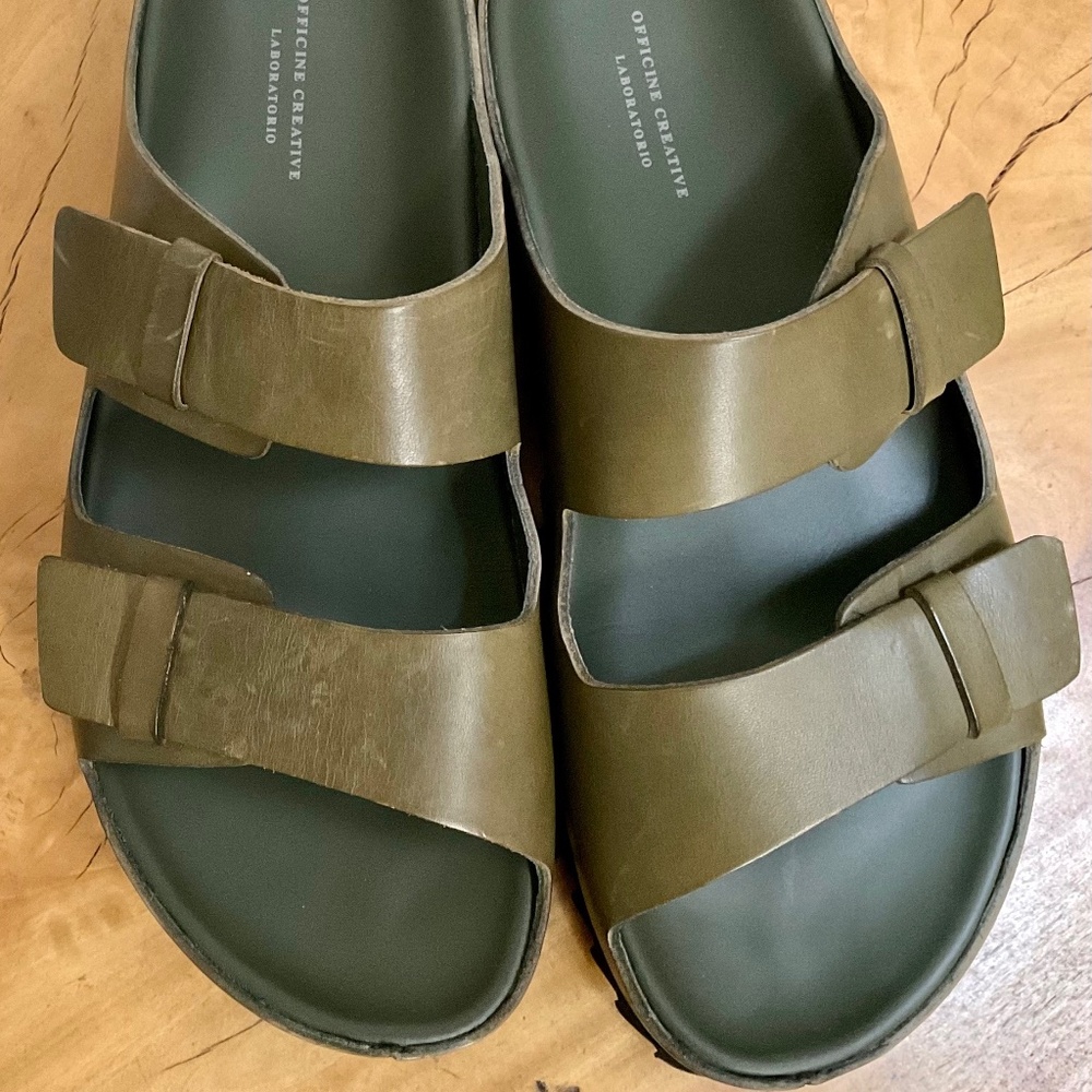 Officine Creative Leather Sandals Green
